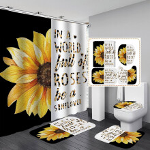 Ensemble de rideau de douche 4 pièces à imprimé léopard, rose vif à rayures blanches, motif guépard, style safari africain, en tissu