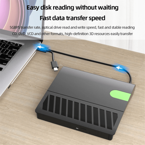 USB3.0Type-C Λεπτή εξωτερική μονάδα εγγραφής DVD RW CD Writer, μονάδα ανάγνωσης, οπτικές 2