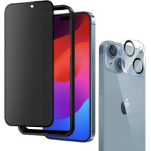 Kompatibel med iPhone 15Plus 6,7-tums, frostad antireflexbehandlad härdad glasfilm med kameralinsskydd, heltäckande, anti-fingeravtryck, enkel
