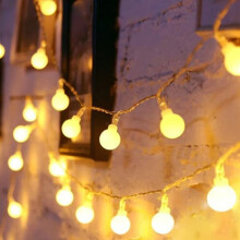 Guirlande lumineuse à 640 LED avec boules, idéale pour décorer un jardin ou une fête (blanc chaud) - Décoration lumineuse de Noël