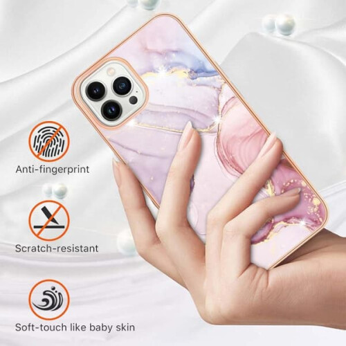 Θήκη SKALO συμβατή με iPhone15Pro Max από μάρμαρο TPU - Motif1multicolor 1