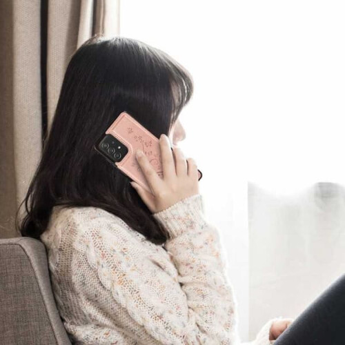 Συμβατό με θήκη Samsung A33 5G, ανθεκτική σε κραδασμούς, θήκη καρτών 3 θέσεων, Flippr V2, ροζ 2