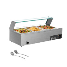 Chauffe-plat électrique - DUOKU - M-2213 - 1500 W - Acier inoxydable - 3 bacs 1/2