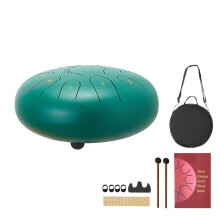 Tambour à languettes en acier - DUOKU - 10'' Do majeur Vert - 11 notes - 25,4 cm - Housse & accessoires