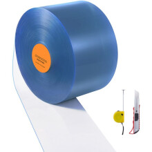 Rideau à Lanières-Duoku-24 m x 20 cm x 2 cm-Rideau à Lanières en PVC Lisse et Transparent-Grand Rouleau de Bandes