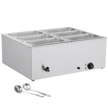 Chauffe-plat électrique - DUOKU - M-1323 - 1500W - Acier inoxydable - 6 bacs 1/3