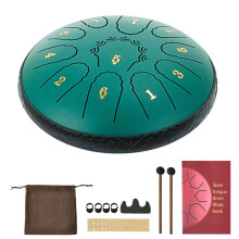 Tambour à Langue - DUOKU - 165 mm - 11 Notes - Ré Majeur - Acier Alliage Vert