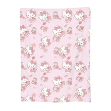 Manta de flanela super macia Hello Kitty, 203 x 152 cm, estampa em um lado, ideal para usar no sofá e na sala de estar, perfeita para se aconchegar