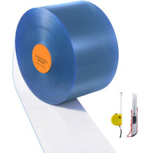 Rideau à Lanières-Duoku-15 m x 20 cm x 2 cm-Rideau à Lanières en PVC Lisse et Transparent-Grand Rouleau de Bandes