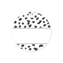 Paquete de 50 etiquetas de regalo redondas con estampado de puntos dálmatas, círculo de 7,6 cm (3 pulgadas) para celebraciones, fiestas, días