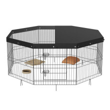 Clôture pour Animaux - DUOKU - BSL6161-2 - 8 Panneaux - Pliable en Métal - Intérieur/Extérieur