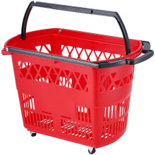Paniers à Provisions-Duoku-Lot de 6-Paniers à Roulettes Portables en Plastique de 39 L avec Poignées-pour Supermarchés