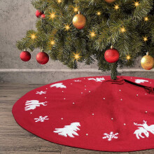 Décorations de Noël pour sapin, jupe de sapin en forme de flocon de neige, diamètre 122 cm (48 pouces).