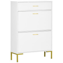 Three Drawer Slim Shoe Storage Cabinet, 12 Shoe Pairs - White