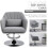 (LIGHT GREY, Linen) Swivel Linen Accent Chair – Light Grey, Adjustable Height 5