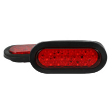 6 Pièces Séries 6 Pouces Ovale Rouge 22 LED Feu Arrière de Camion Transparent Feu Arrière de Recul pour Lumière de Remorque