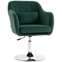 (Dark Green, Velvet) Retro Velvet Swivel Tub Chair - Dark Green