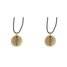 2X Collana Lakhovsky MWO con Oscillatore Multi-Onda, Pendente A Disco Energetico Placcato Oro, Collana Balance C