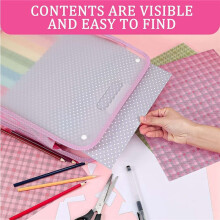 5 Pack Scrapbook Paper Organizer, Expanding Paper Folio, Portable Scrapbook Paper Storage with Button Closure