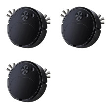 3X Aspirateurs Automatiques  Machine de Nettoyage à Chargement USB Aspirateurs Robots de Balayage et de Nettoyage Intelligents, Noirs