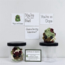 Adopt A Weed Nugget Plüschtier, Adopt A Weed Nugget Plüschtier mit Schüssel und Ermutigungskarten, Handgefertigte Plüschtiere,B