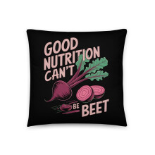 Coussin basique humoristique sur le thème de la betterave, « La bonne nutrition ne peut pas être meilleure » (45,7 cm 45,7 cm)