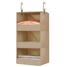 Organisateur et Rangement de Placard Suspendu à 3 éTagèRes, éTagèRes de Placard Suspendues Pliables, Organisateur Suspendu pour Placard Noir