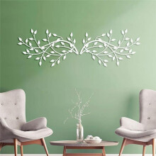 Branch Leaf Wall Hanging Decor Metal Iron Art Plant Olive Leaf Statue Wall Pendant Home Background Ornaments Sculpture C