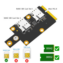 Sangle Adaptateur M.2 Key B Vers PCI-E Double Prise en Charge de la Carte SIM Adaptateur 3G/4G/5G Module Pratique Multifonction