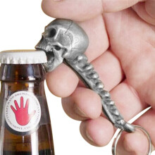 1 Pièces Ouvre-Bouteille de Bière en Forme de Crâne Porte-Clés Portable Ouvre-Bouteille en Verre en Alliage