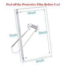 2 Packs 5X7 Inch Acrylic Picture Frames with Stand, Clear Magnetic Photo Frame, Frameless Tabletop Picture Frame