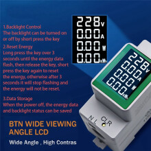 4IN1 Din Rail AC Monitor AC50-300V 100A Voltage Current Watt KWH Power Digital Meter Voltmeter Ammeter Wattmeter
