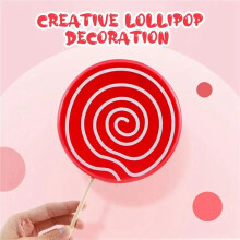3 PièCes Accessoire de Sucette Simulé Faux ModèLe de Sucette Ornement de Bonbons DéCoration de FêTe de Festival de Mariage, Rouge