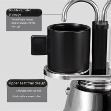 Moka Pot Double TêTe en Acier Inoxydable Moka CafetièRe Italienne DIY Conduit CafetièRe Moka CafetièRe Outil de Cuisine
