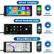 6.9 Inch Car Stereo Single Din Car Radio Carplay Android Auto, HD Touch Screen Car Radio Mirror Link FM EQ SWC