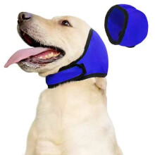 Sommer Hunde Schwimmen Wasserdichte Kopfbedeckung Ohrenschützer - Lärmreduzierung & Beruhigung Blue M
