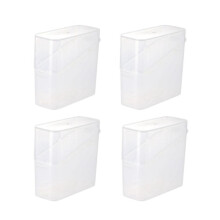 Récipient à Fromage en Tranches pour Réfrigérateur, 4 Pièces Boîte de Rangement de Fromage avec Couvercle Rabattable, Support pour Conserver le