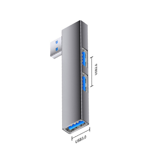 Multi-Port-Expander: USB auf Dual USB 2.0 + USB 3.0 Adapter - Aluminiumlegierung Grey 2