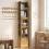 Tall Narrow 5-Tier Bookcase with Drawers 4