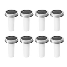 8pcs Jar Light LED Flame Lights Solar Gypsum Covered Can Lid Flame Flickering Garden Wedding Terrace Home Decoration