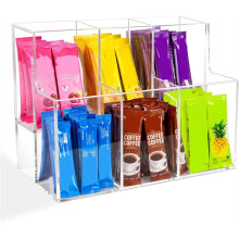 2-Tier Acrylic Drink Packet Organizer for Water Flavor & Hydration Powdered Mixes, Pantry Cabinet Kitchen Storage