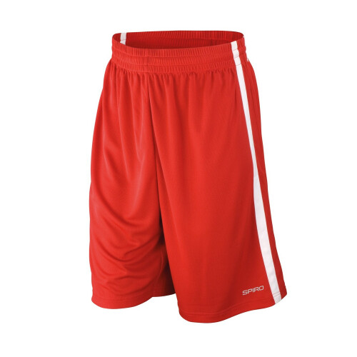 (L, Red/White) Spiro Mens Basketball Shorts
