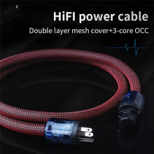 Oxygen-Free Copper Hi-Fi Power Cord, HiFi Audio CD Player/Tube Player/Power Amplifier Connection Cable 1 Meters US Plug