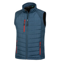 (S, Navy/Red) Result Mens Black Compass Padded Soft Shell Gilet