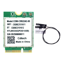 Tarjeta Adaptadora Inalámbrica WiFi7 RTL8922AE de 6338 Mbps, 2,4 G/5 G/6 G, Tribanda, 5.4 M.2 para Windows 10/11