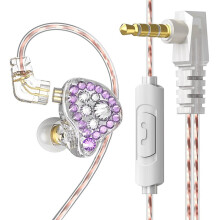 Q2 PRO HiFi Wired Earphone Diamond Face Shiny Headphones with MIC Detachable in-Ear Stereo Earbuds