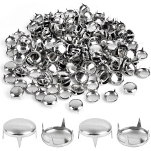 250Pcs 16mm Round Dome Studs for Clothing, Nailhead Studs and Spikes Leather Rivets, Prong Studs Kit for Punk Rock DIY
