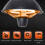 Outsunny Outsunny 600W Electric Heater Ceiling Hanging Halogen Light w/ Hook Chain Black 5
