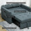 Loveseat Sofa Bed – Charcoal Grey Convertible Settee 7