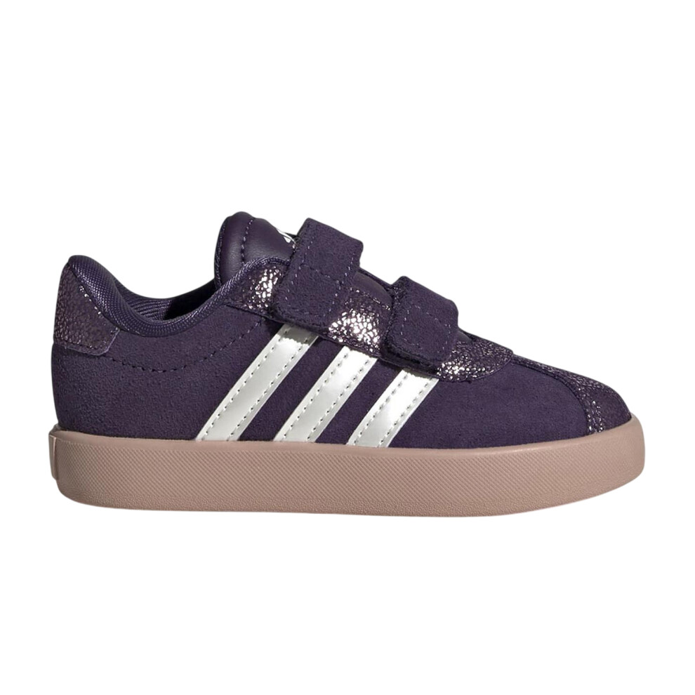 Adidas (8 Uk Child, Plum) Childrens/Kids Vl Court 3.0 Stripes Round Toe Trainers
